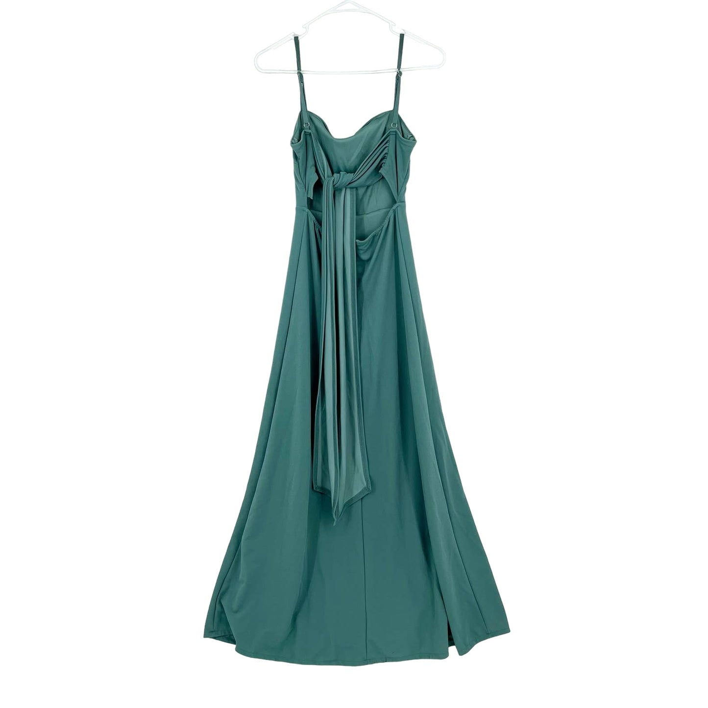 Birdy Grey Women's Spaghetti Strap Tie Back Emerald Green Bridesmaid Dress XS