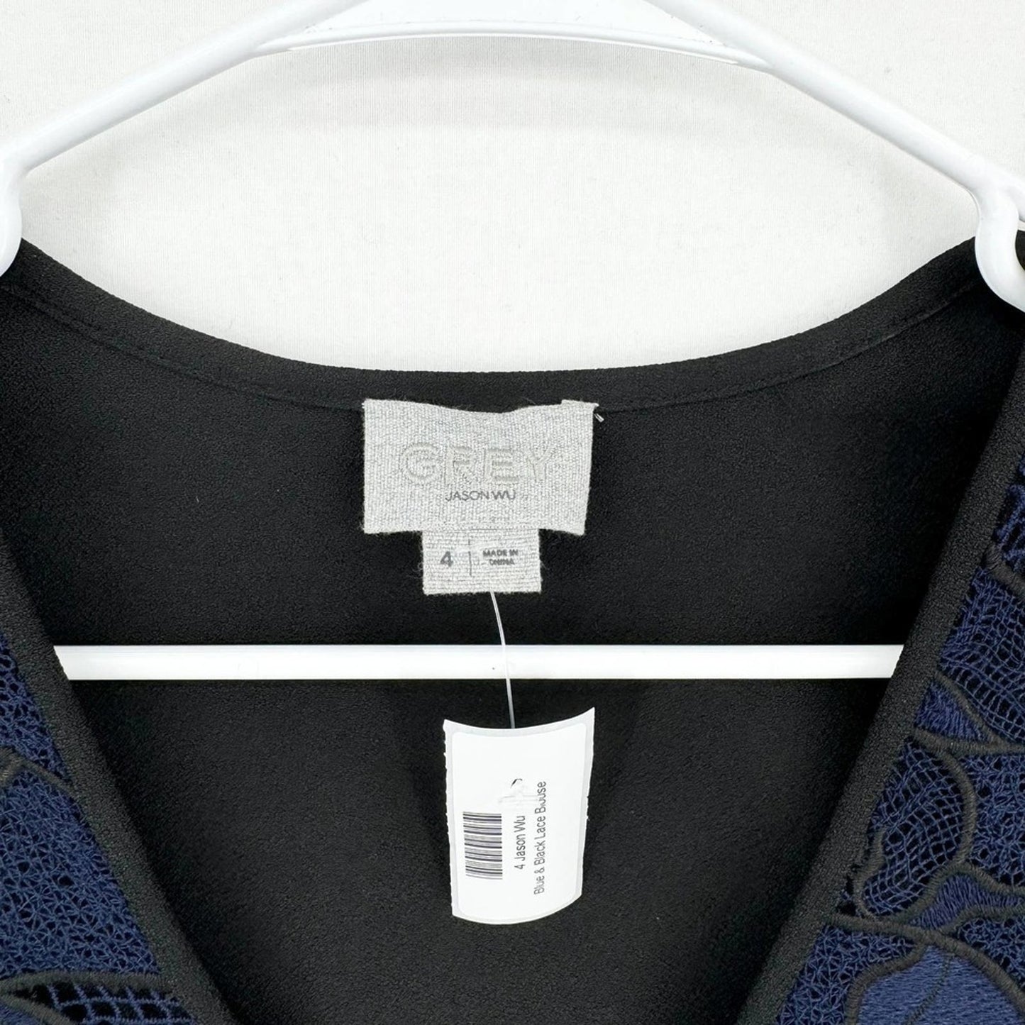 Jason Wu GREY Women Sleeveless Layered Floral Lace Top, Blue Size 4