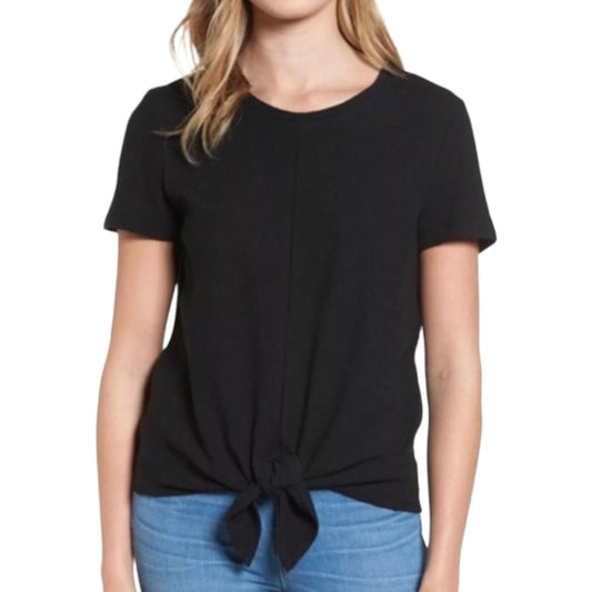 Madewell Crewneck Black Tie Front Women Size Small Top