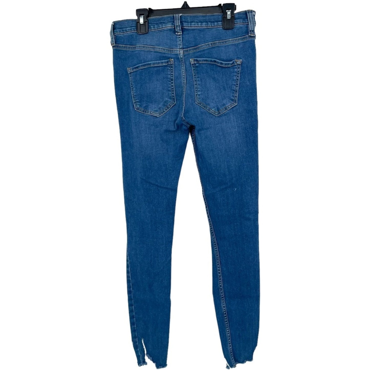 Free People Women's Distressed Mid Rise Medium Wash Skinny Jeans Size 26