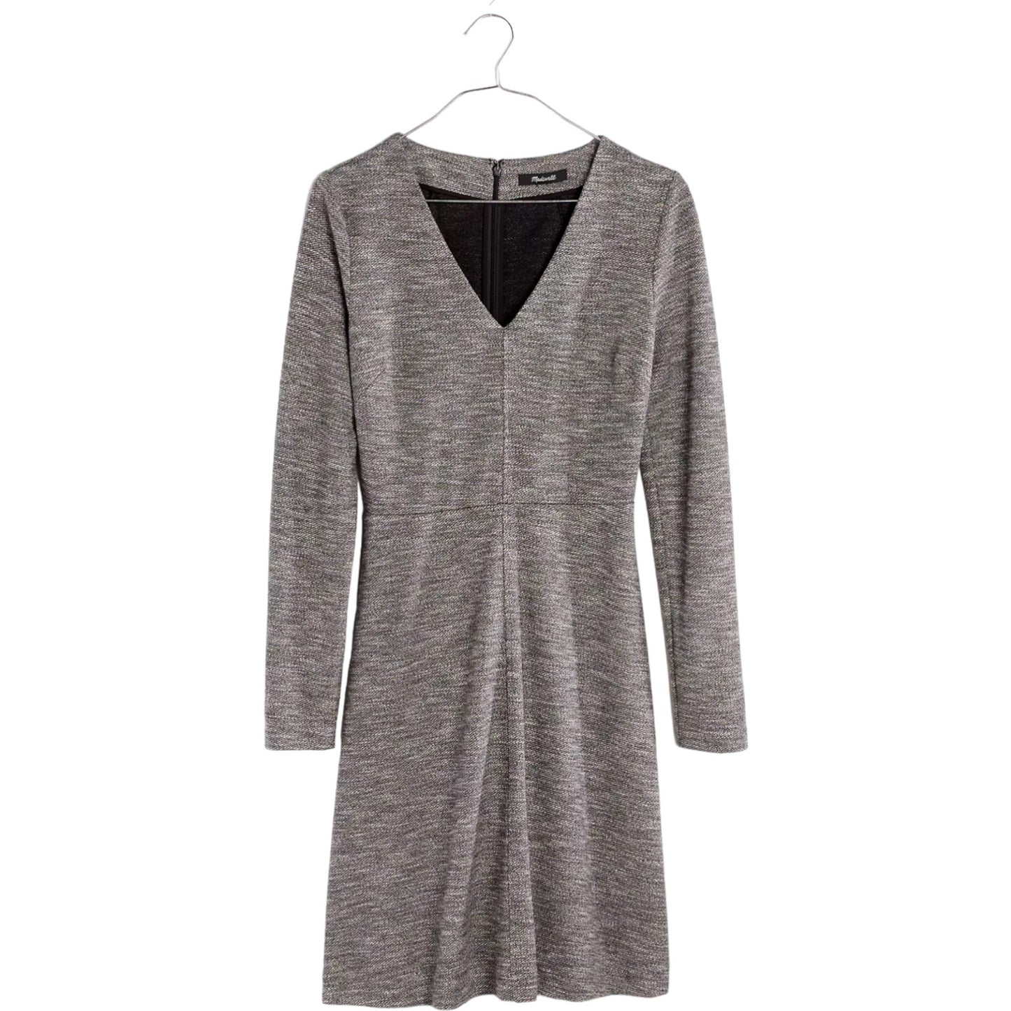 Madewell Women Bridgewalk V-Neck Mini Gray Dress Women's Size 10