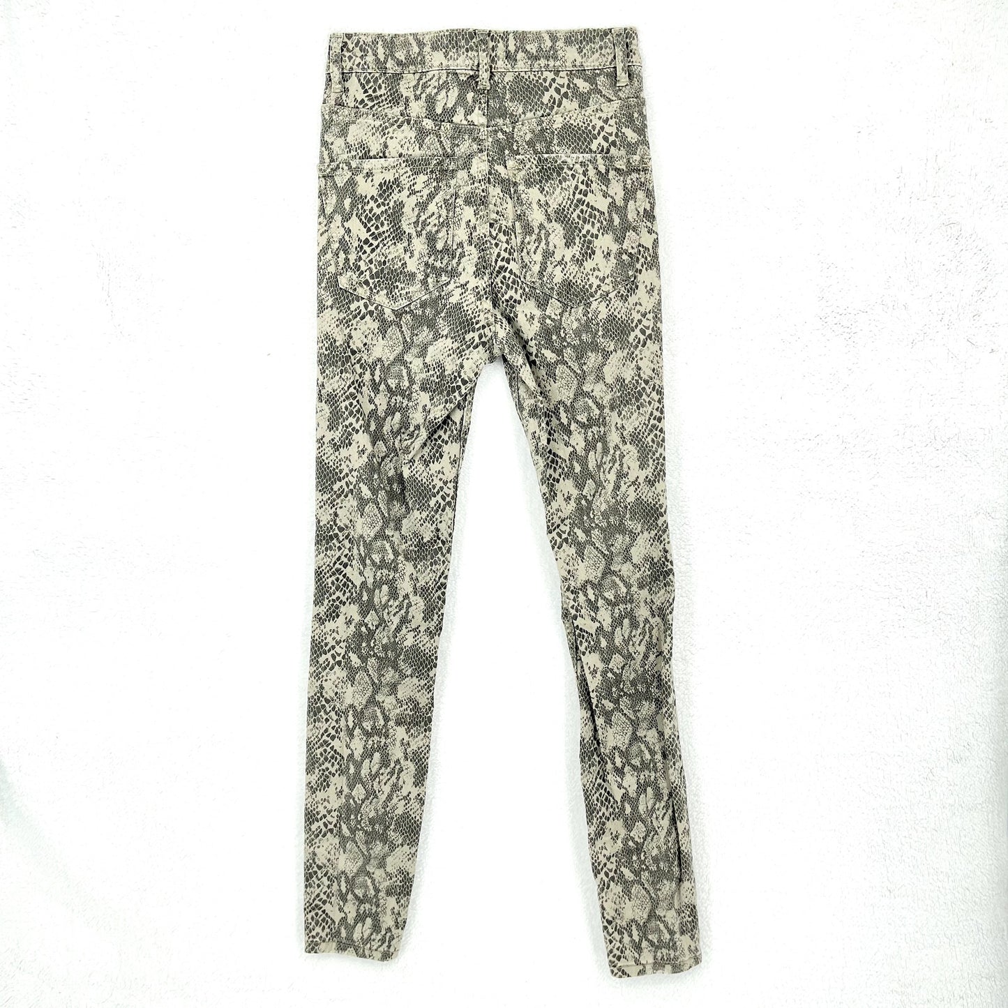 Zara Women's Snakeskin High-Waisted Skinny Ankle Cropped Pants - Size 4