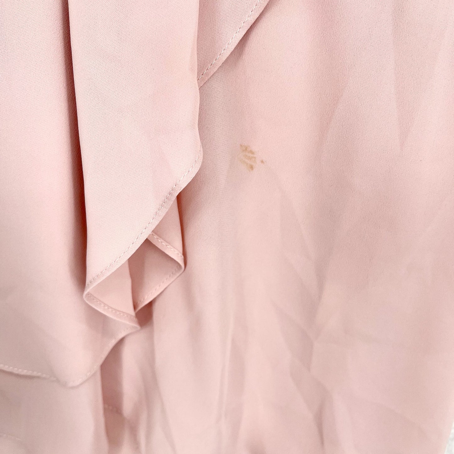 Amanda Uprichard Women's High-Neck Tie Back Asymmetrical Ruffle Light Pink Top