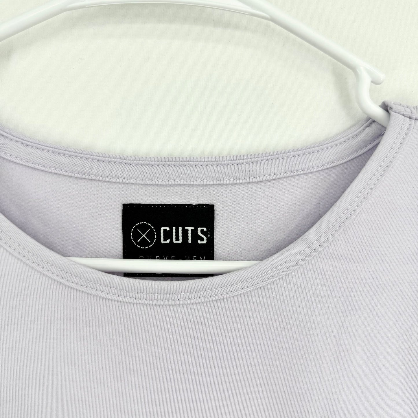 CUTS CLOTHING AO Mens Universal Long Sleeve Curve-Hem Tee Light Purple XXL