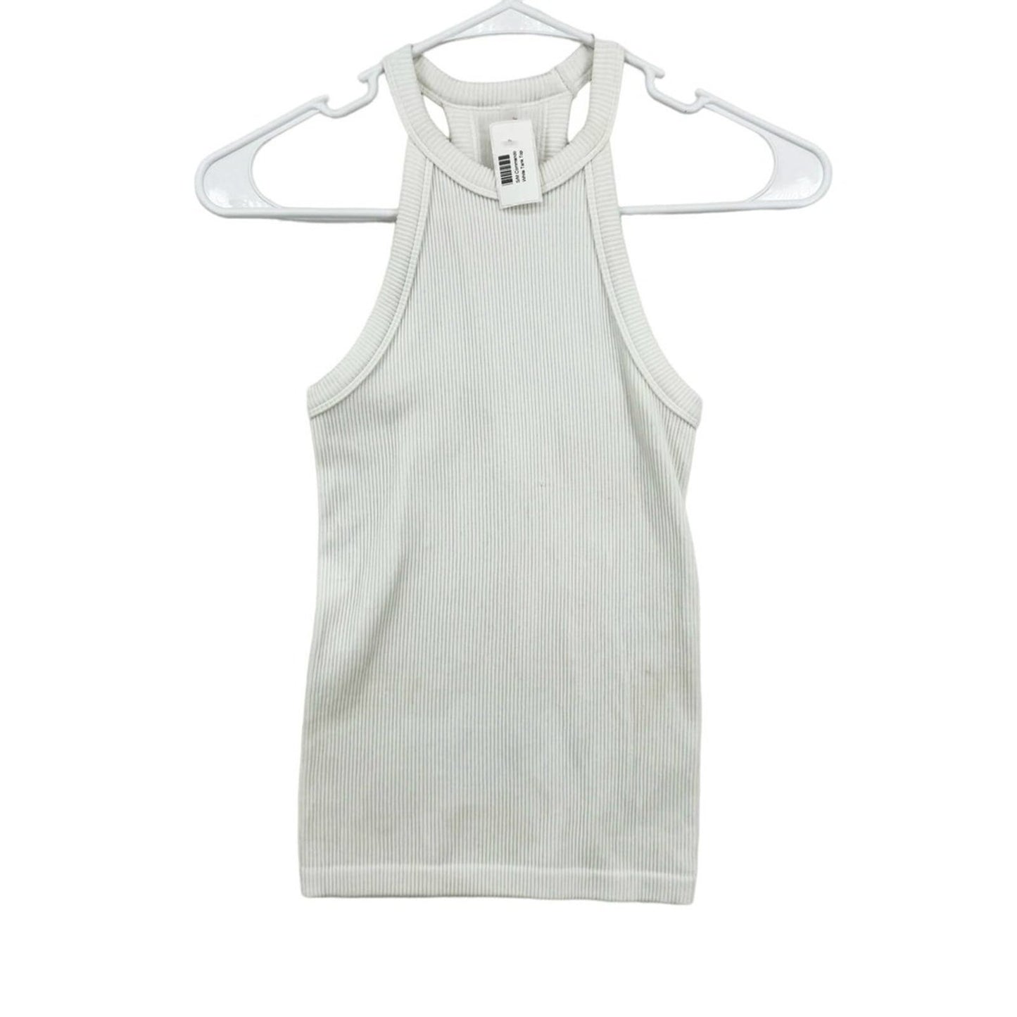 COMMANDO Women Studio Ribbed Haltered Neck Tank Top White Size Small/Medium