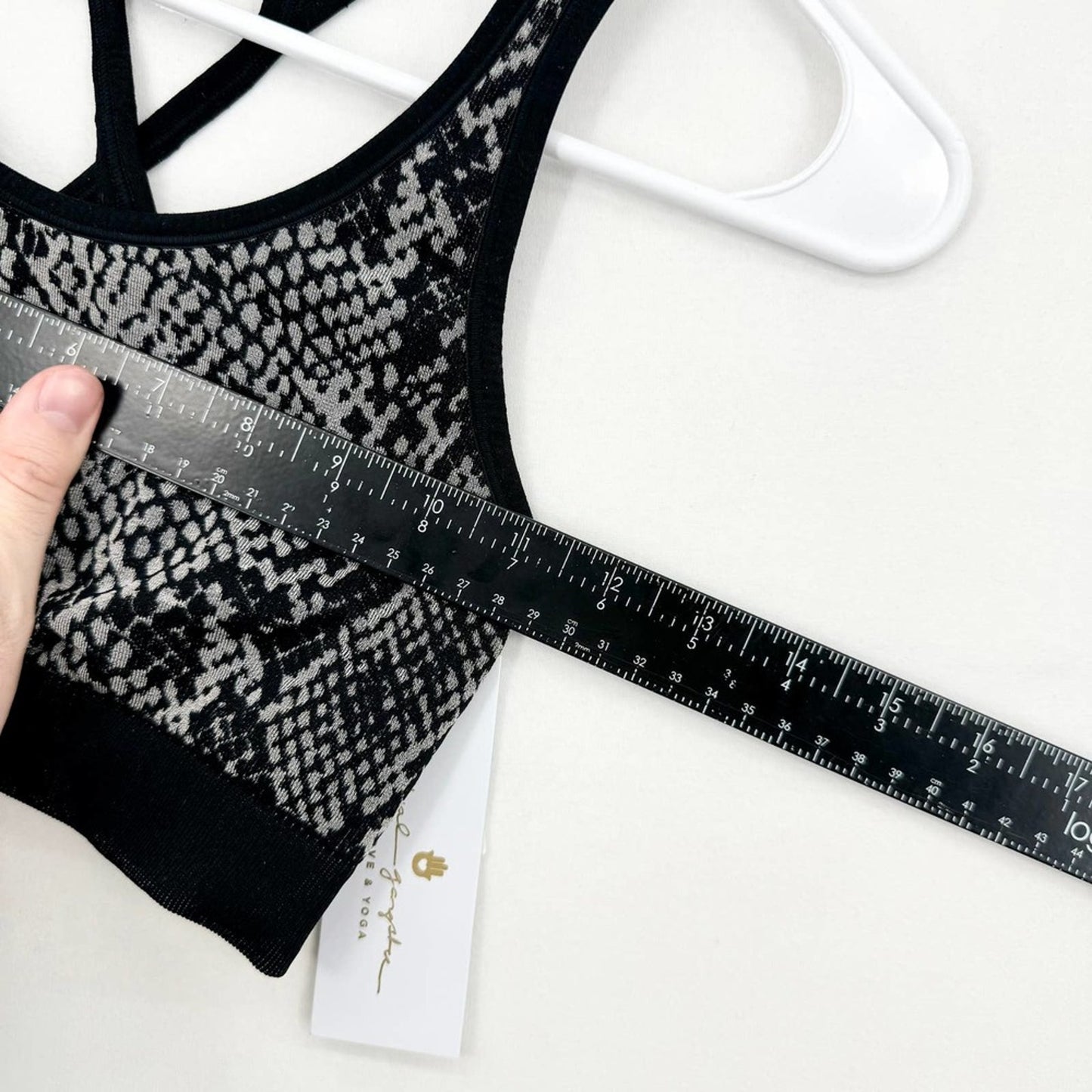 Spiritual Gangster Women Snakeskin Print Black Gray Racerback Sports Bra XS/S
