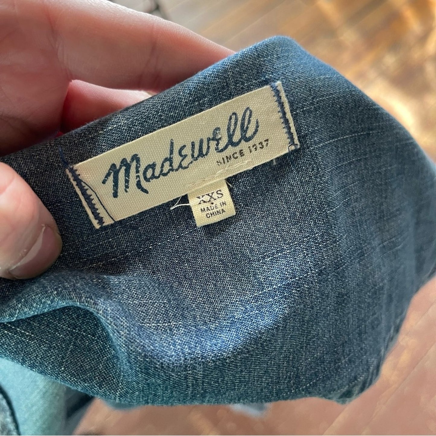 Madewell Women’s Chambray Frayed Hem Button Down Shirt Dress Women XXS