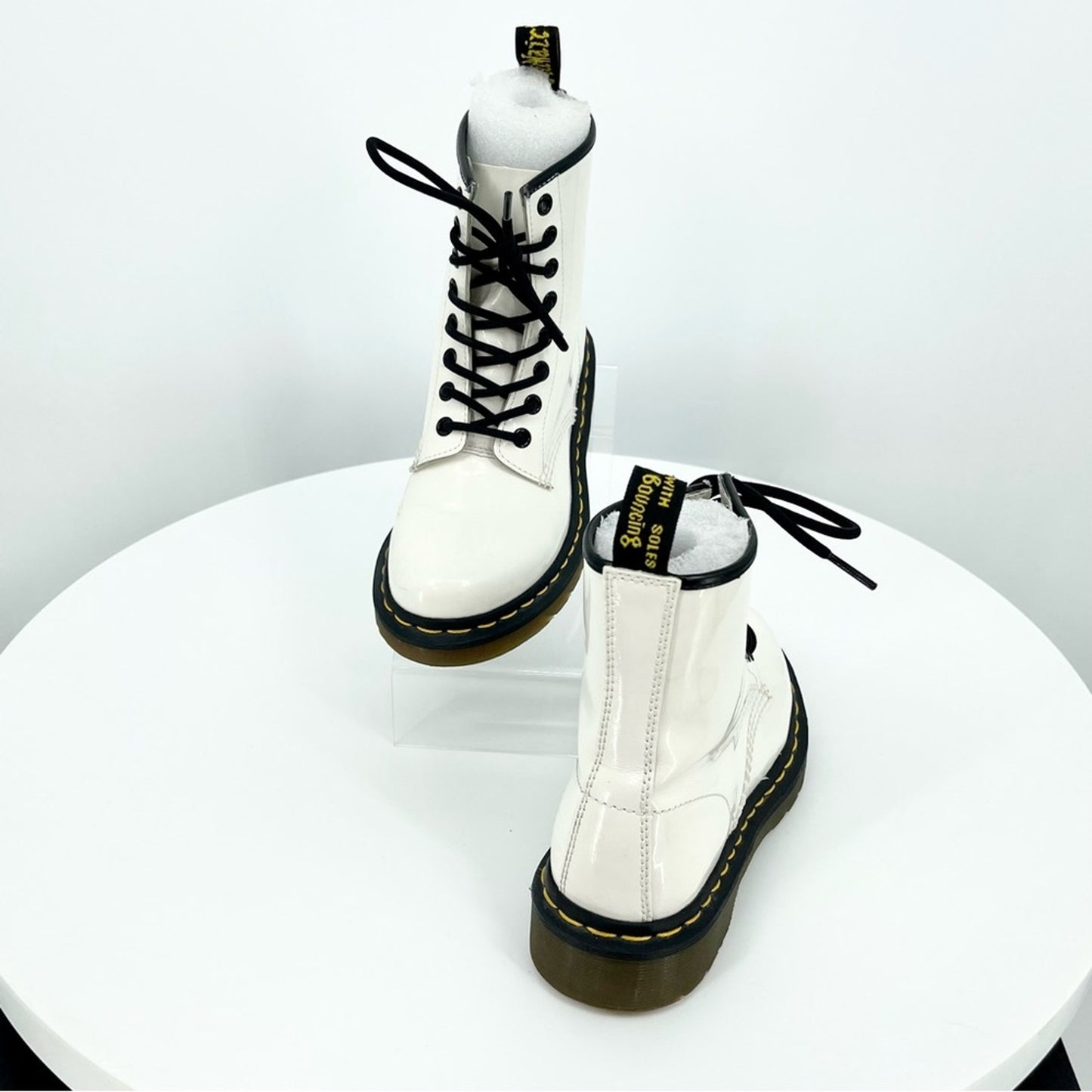 Dr. Martens 1460 White Women's Patent Leather Laced Boots Size US 5