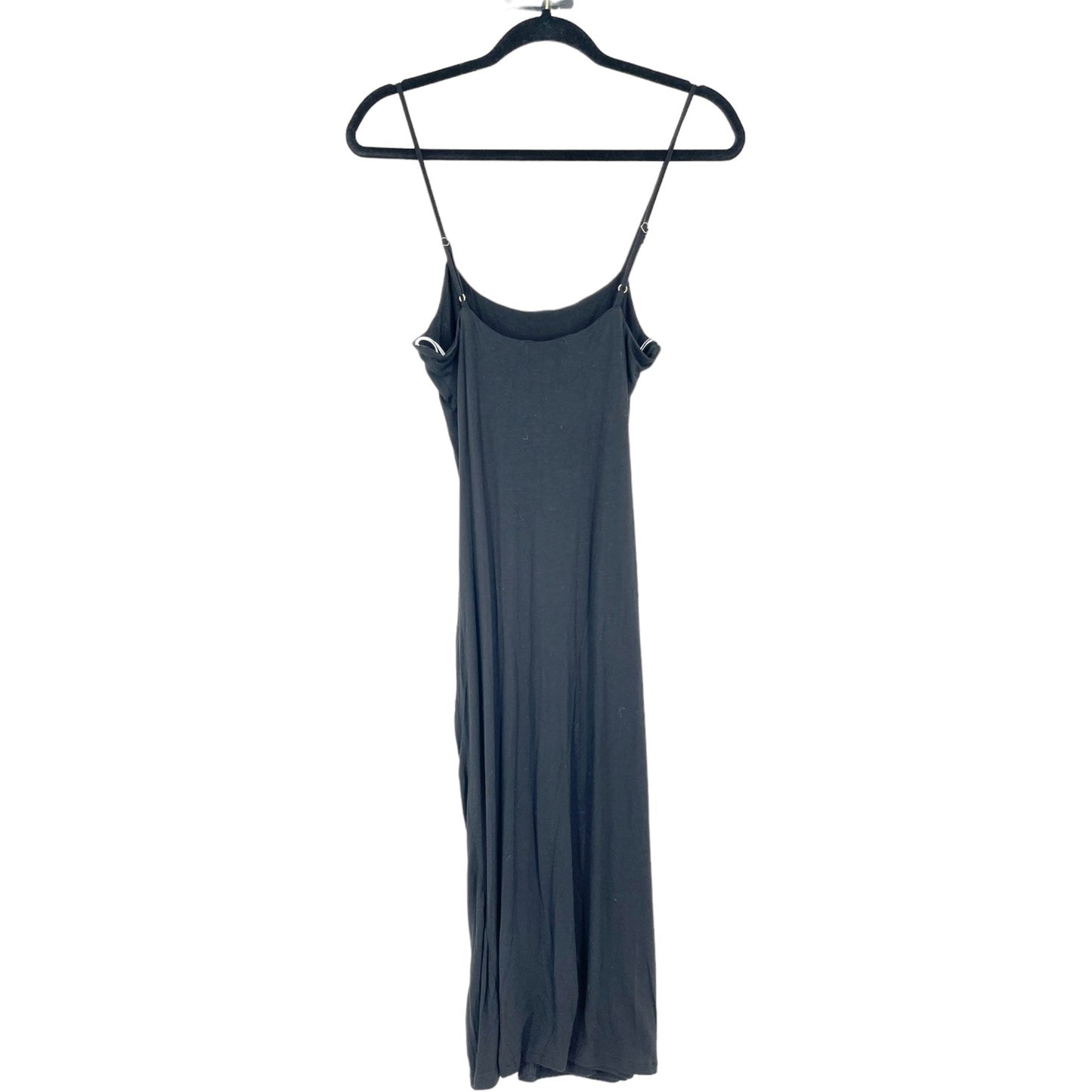Lulus Women's Black Spaghetti Strap Watch the Sunset Black Midi Dress Small
