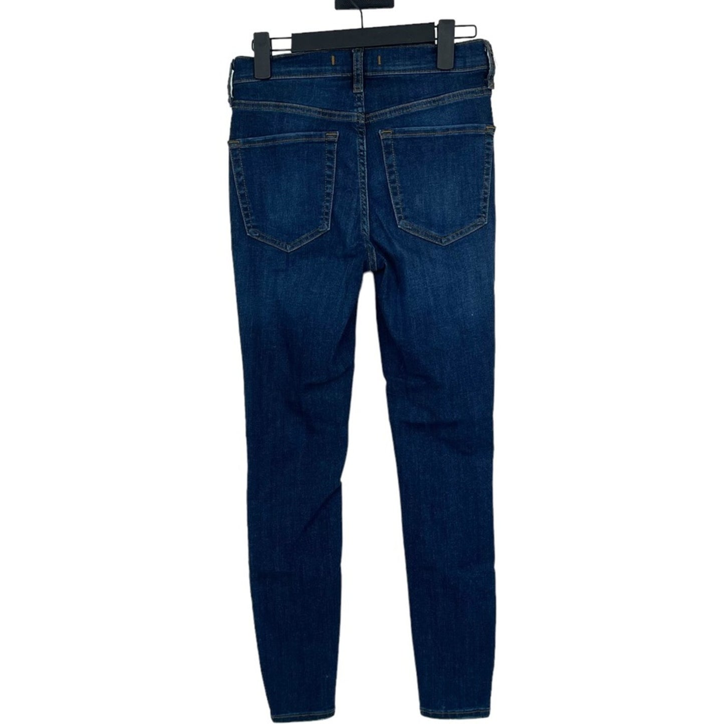 Free People Women's Distressed Ripped Mid Rise Dark Wash Skinny Jeans Size 26