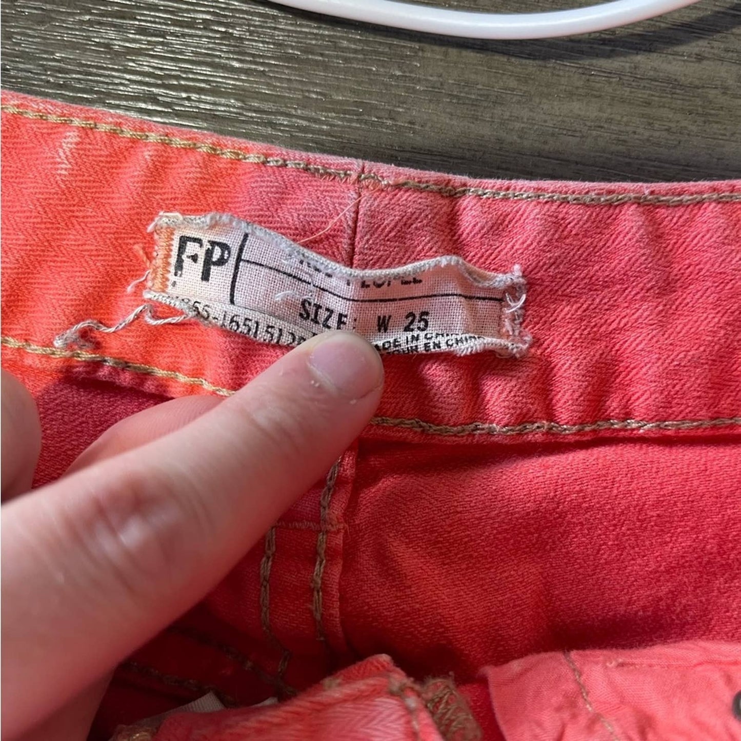 Free People Women Coral Pink Ankle Zip Stretch Skinny Slim Jeans Size 25 AA