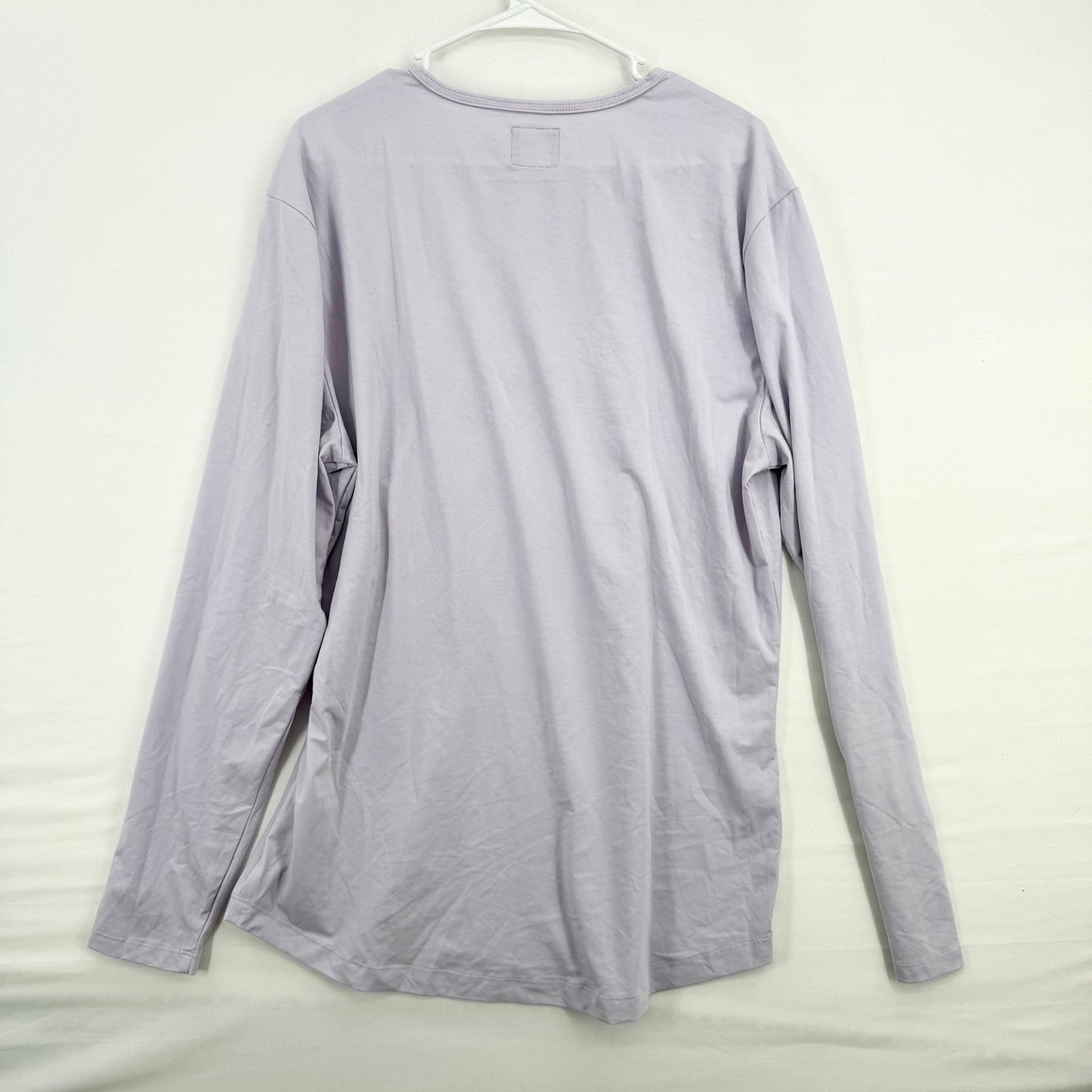 CUTS CLOTHING AO Mens Universal Long Sleeve Curve-Hem Tee Light Purple XXL