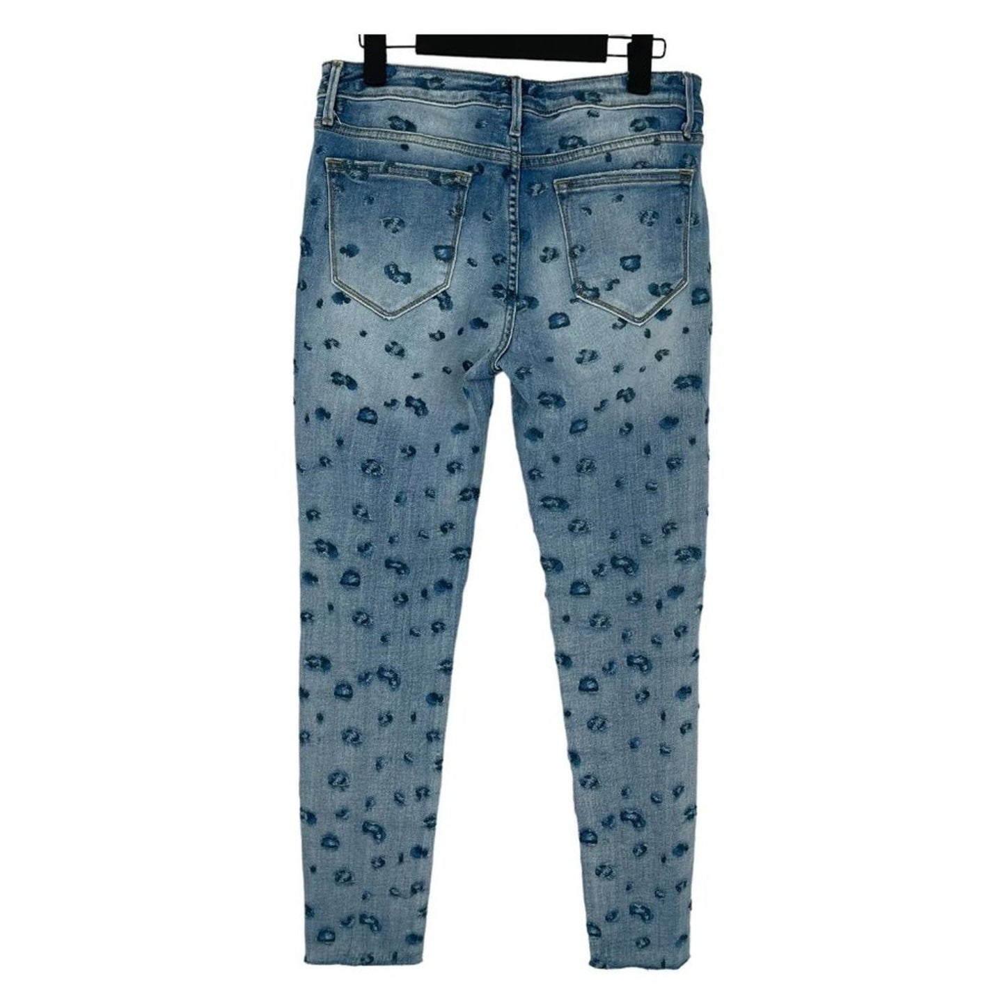 Aqua Womens Blue Distressed Medium Wash 5 Pocket Design Skinny Jeans Size 28