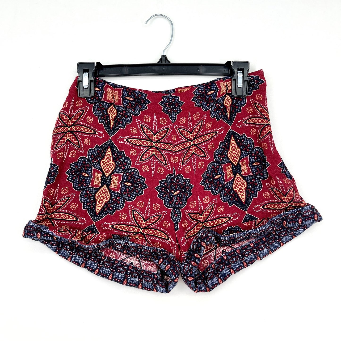 Free People Women's Dahlia Dreams Boho Printed High-Waisted Shorts Size 0