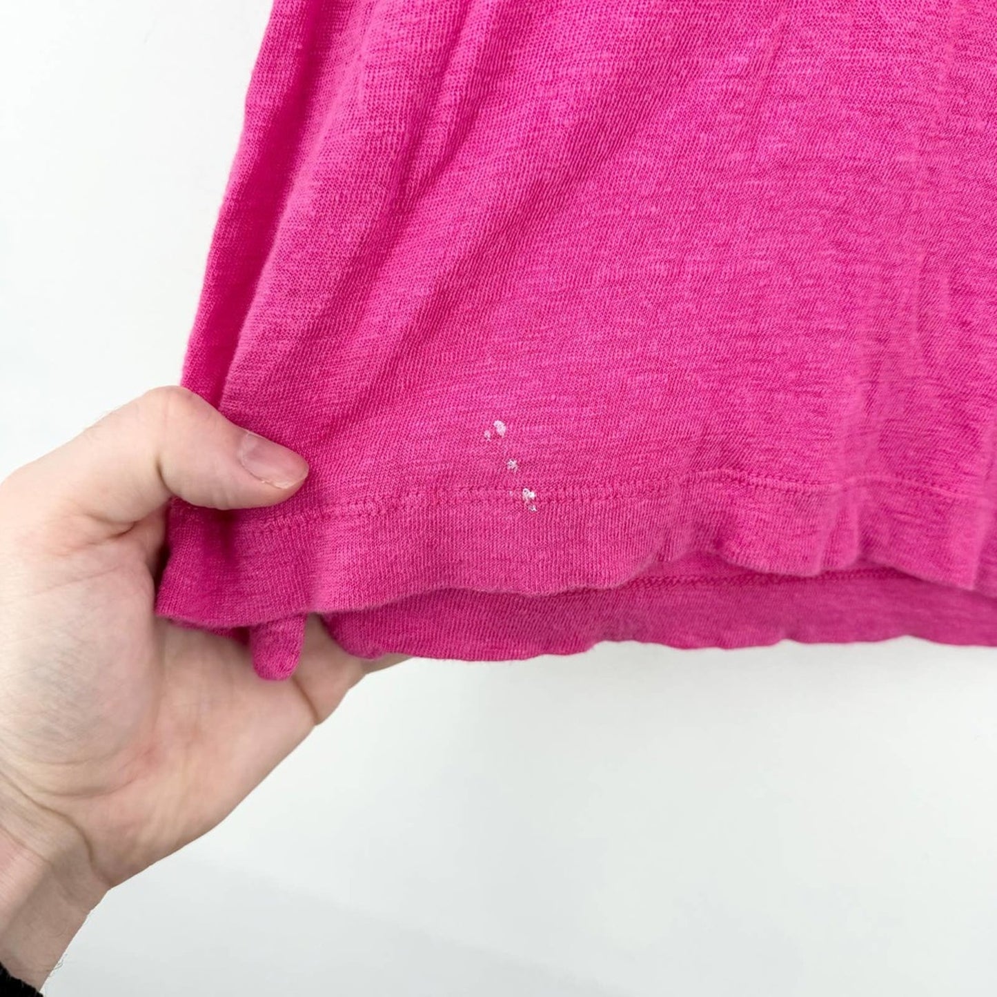 Zadig & Voltaire Women's Hot Pink V-Neck Short Sleeve Linen T-shirt Size M