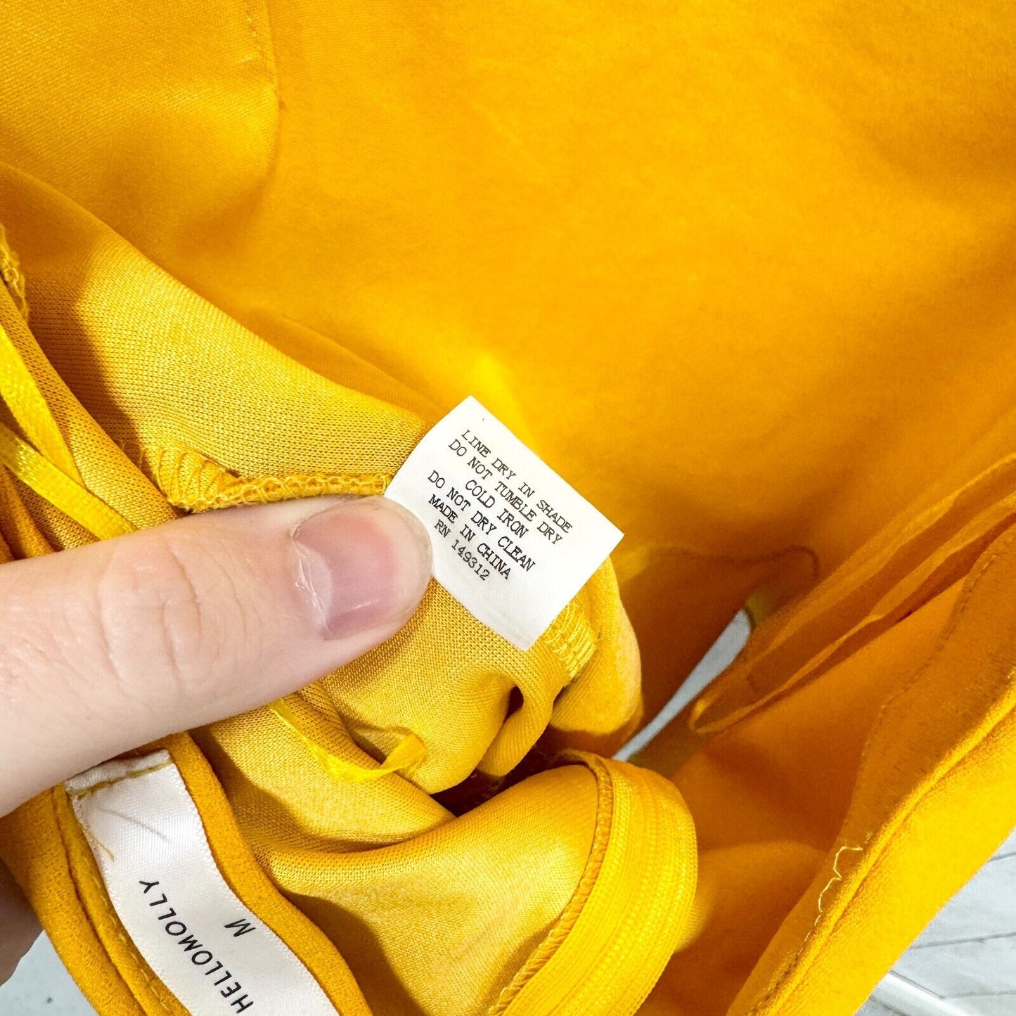 Hello Molly Dress Women Size M Ruffled Mini Mustard Yellow Open Back Crossover