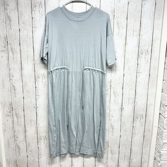 Everlane Dress XXS The Luxe Cotton Short Sleeve Tie Midi Light Blue Short Sleeve