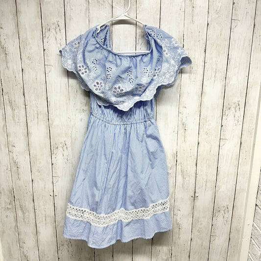 Altrd State Dress Women Sz M Off The Shoulder Eyele Blue Cottage Core Fairy Mini
