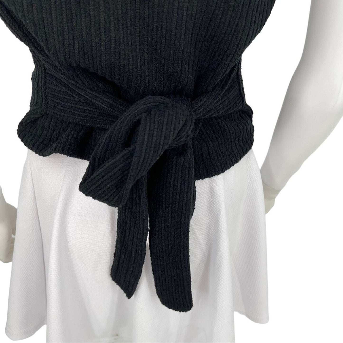 MADEWELL Tank Top Women Size Small Bow Black Accent Wool Sweater Knit
