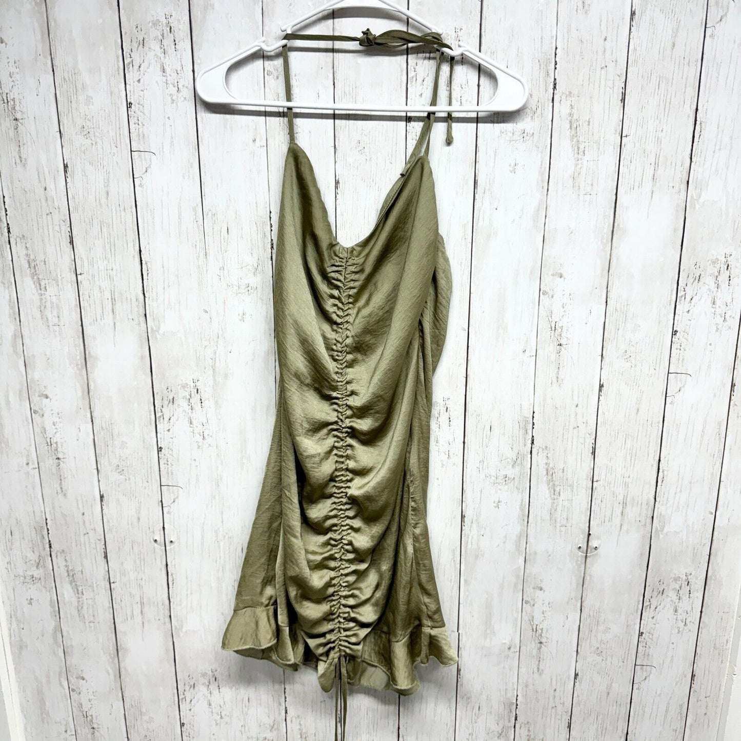 Princess Polly Dress Women Sz 6 Jada Mini Halter Neck Strapless Green Ruffled