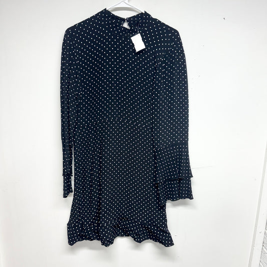 Zara Women Black & White Polka Dot Long Sleeve Mini Dress Size Medium