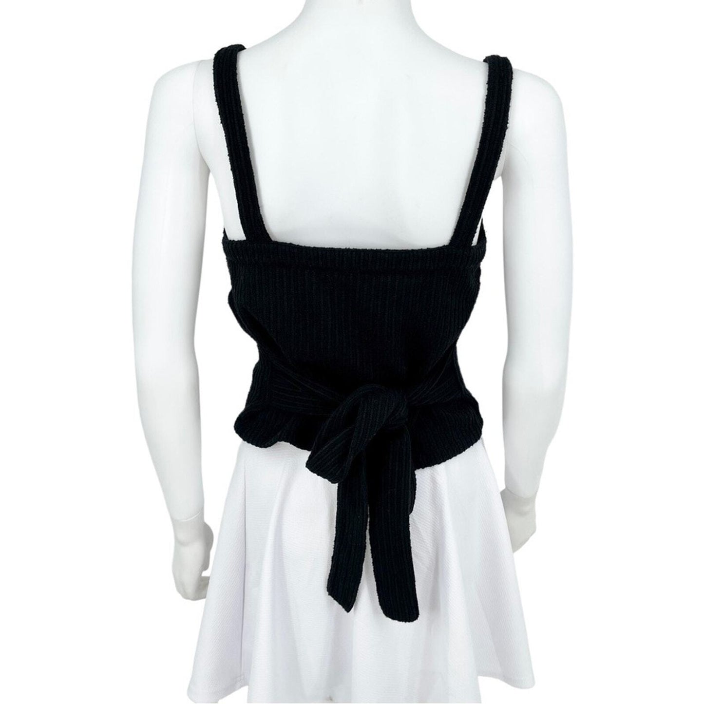 MADEWELL Tank Top Women Size Small Bow Black Accent Wool Sweater Knit