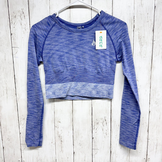 Ryder Wear Top Women Size Small Long Sleeve Seamless Crop Top Blue Compression