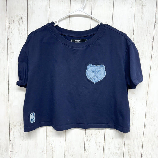 NBA Memphis Grizzlies Pro Women Small Standard Navy Jewels Boxy Cropped T-Shirt