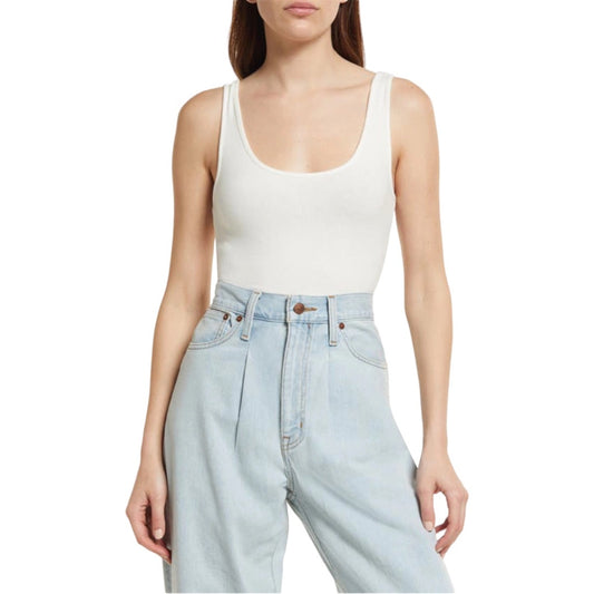 Madewell Tank Thong Bodysuit White Women's XXS NWT