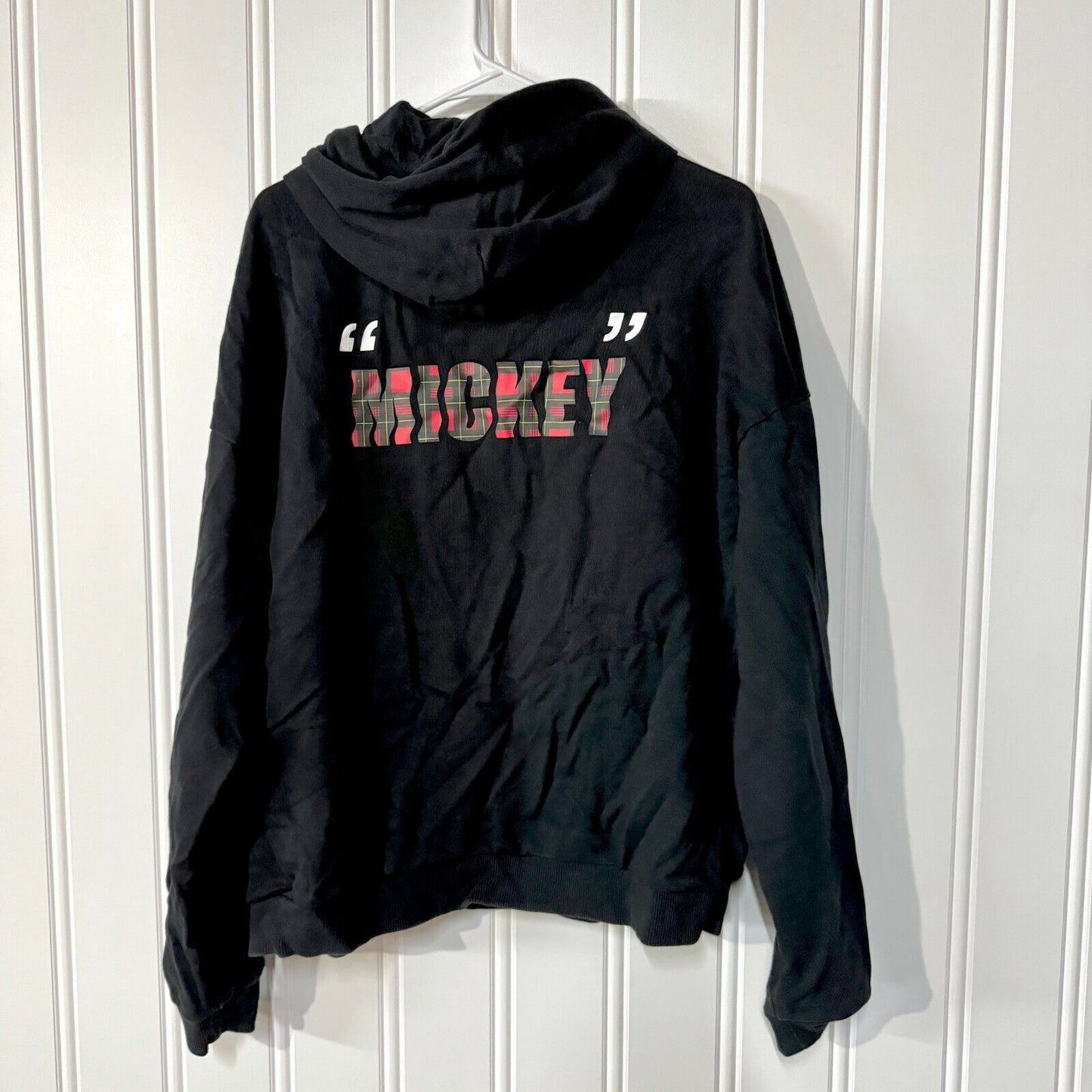 LINING X DISNEY Men Size M Black Hooded Mickey Christmas Printed Black Thick