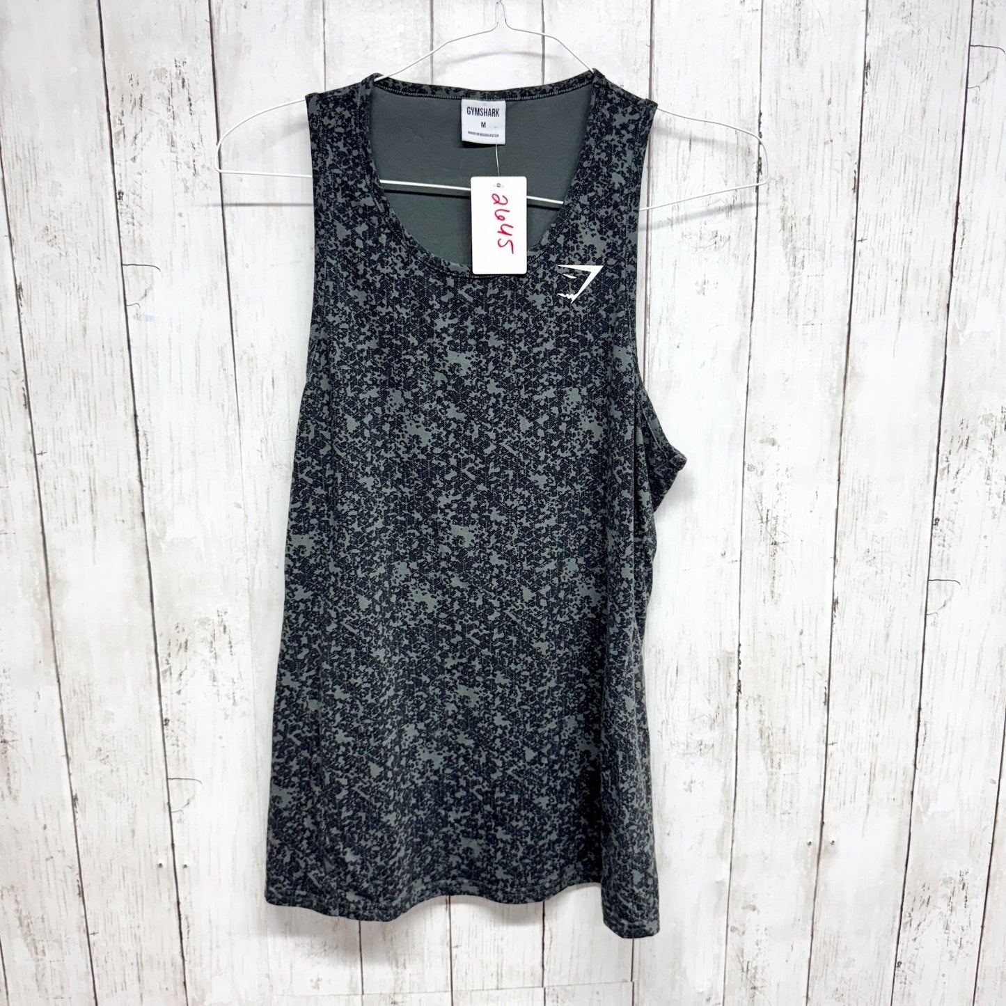 Gymshark Dress Women Size Medium Black Gray Camo Print Seamless Sleeveless Mini