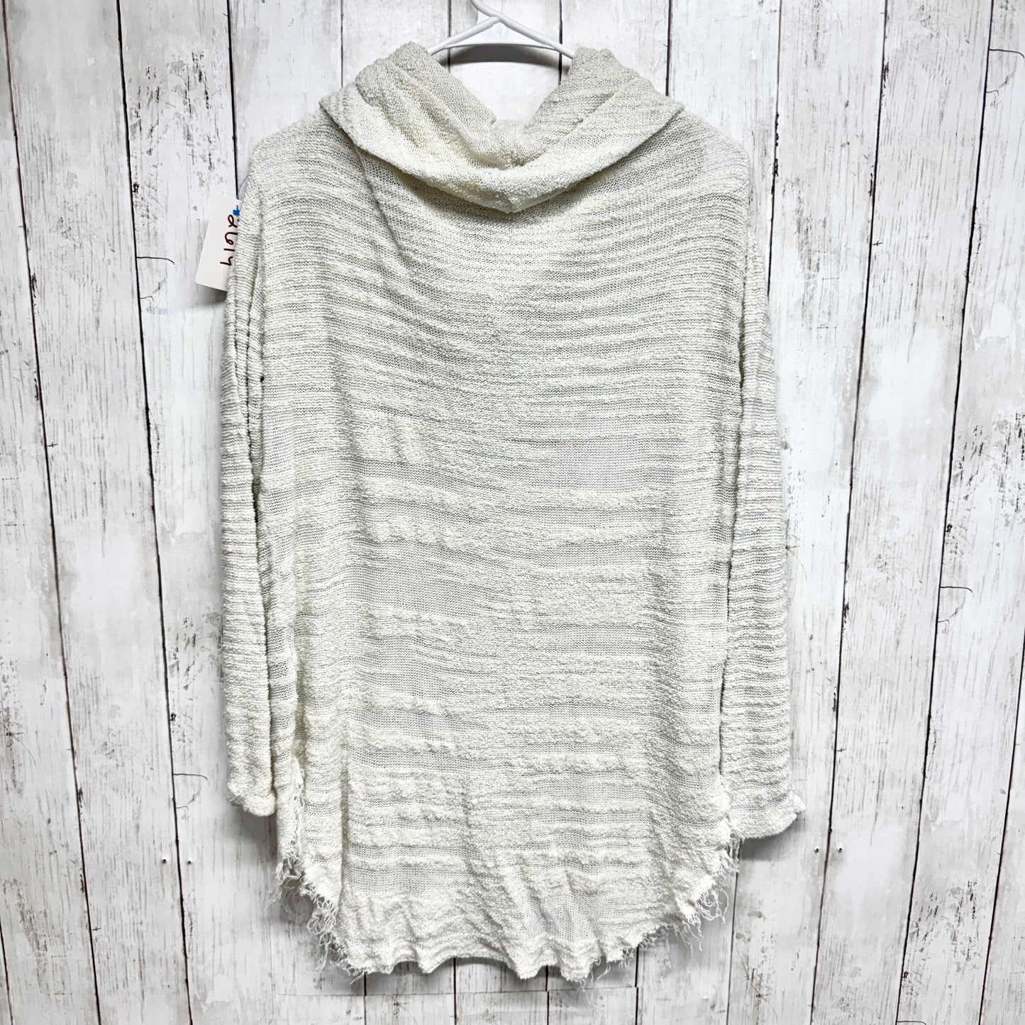 Free People Sweater Women Size Small Ivory Cowl Neck Long Sleeve Blouse Boho