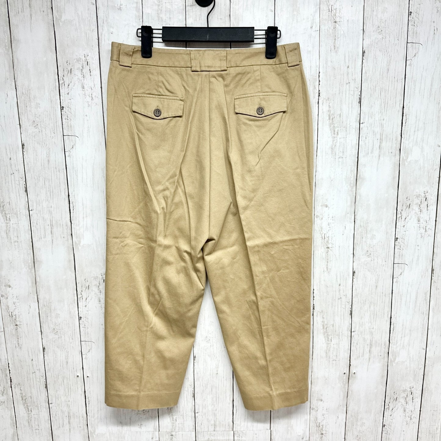 Liz Claiborne LizSport Pants Women Sz 10 Audra Tan Cotton Crop Straight Zip Fly