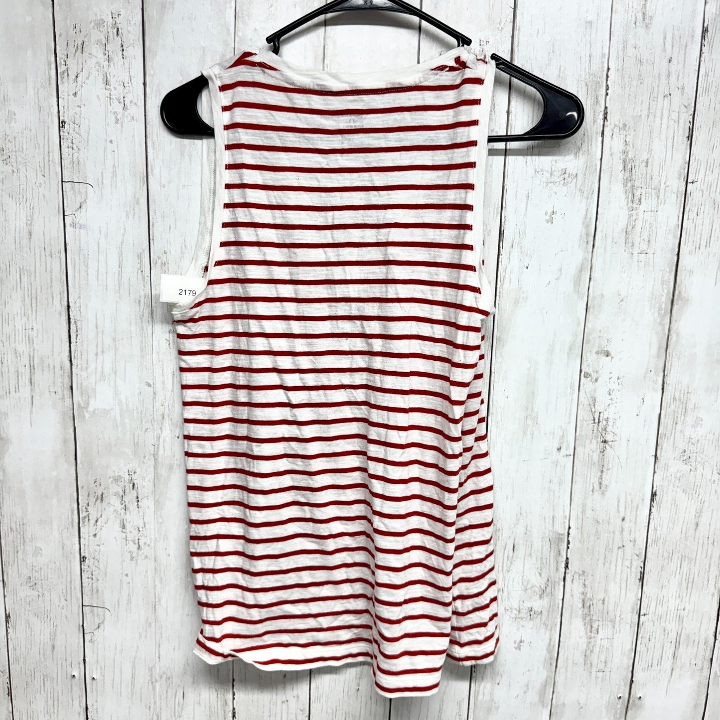 Madewell Blouse Women Size Small V Neck Sleeveless Tank Top Red White Stripe
