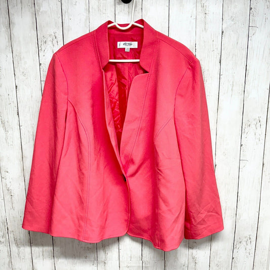 JONES NEW YORK Jacket Women SZ 24W Single Button Hot Pink Coat Blazer Polyester