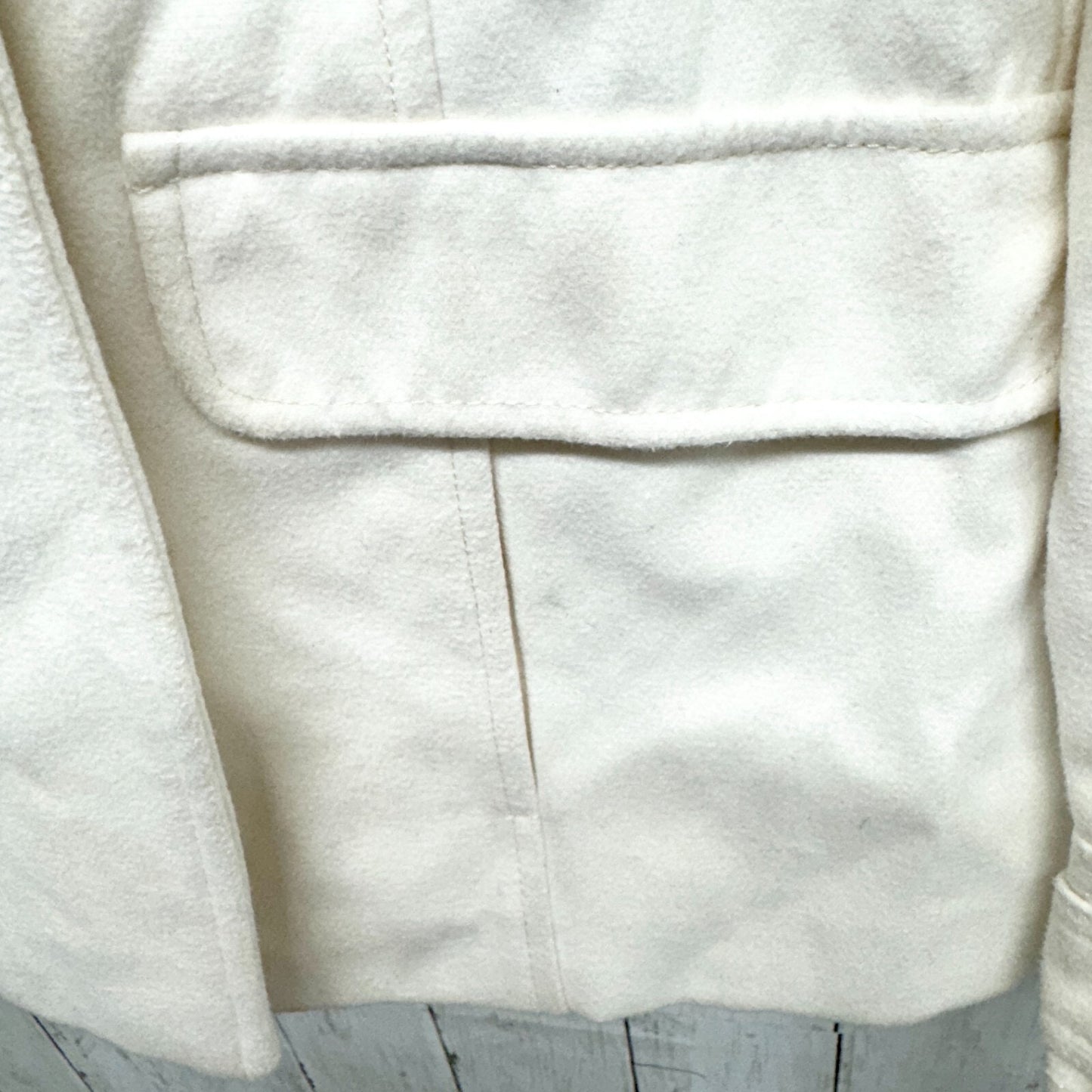 Vintage Pink Envelope Coat Women Size Small Cream Collared Button Front Peacoat