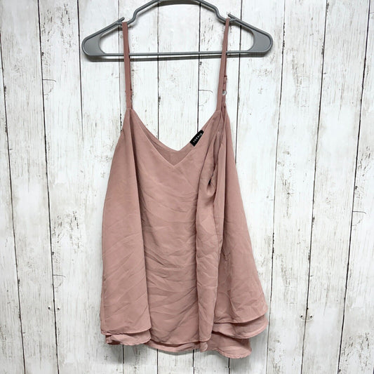 TORRID Women's Plus M/L Blouse Top Sleeveless Pink Solid Polyester V-Neck