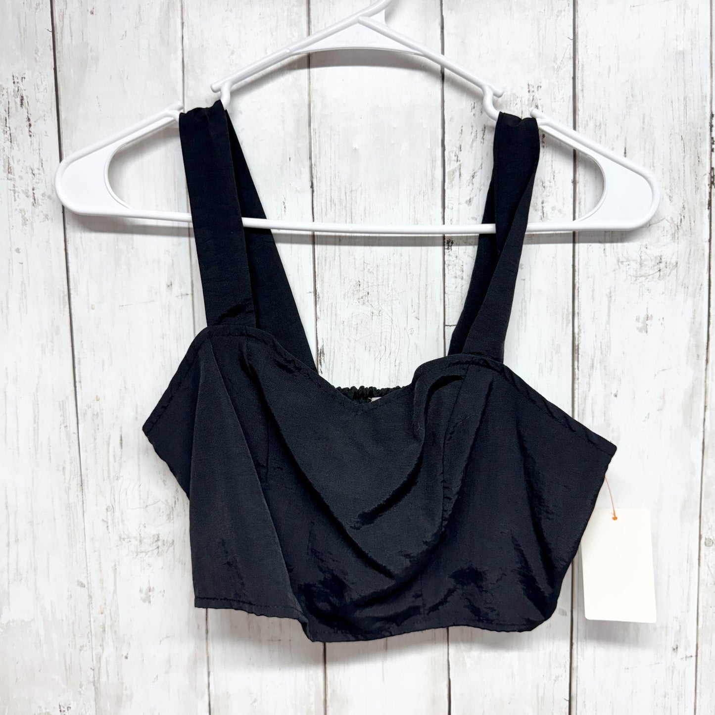 Jeannie Mai X I.N.C. Shirt Women Size XS Black Crop Sleeveless Blouse Elastic
