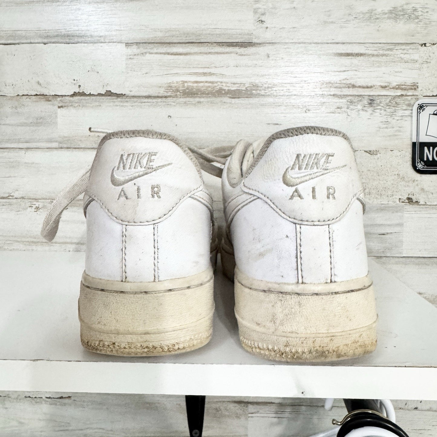 Nike Shoes Size 7.5 Air Force 1 White Leather Low Top Sneakers Lace Up Casual