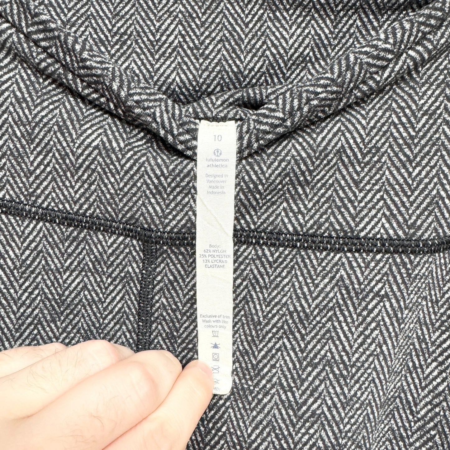 Lululemon Pants Women Size 10 Wunder Crop Black Gray Heathered Leggings Athletic