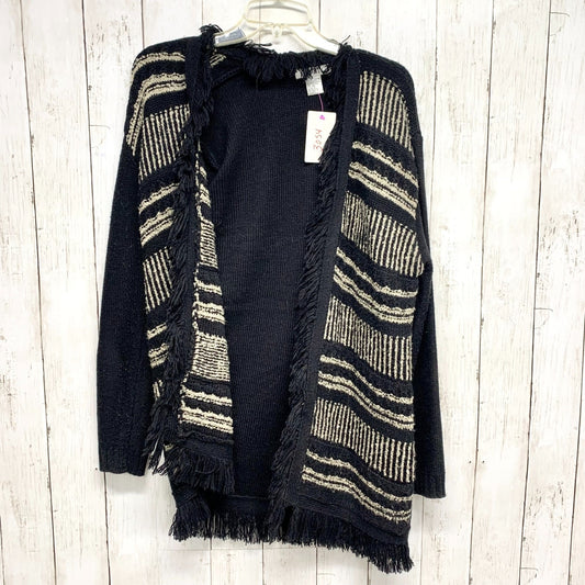 Vintage Abito Sweater Women Size XL Pattern Front Long Sleeve Fringe Cardigan