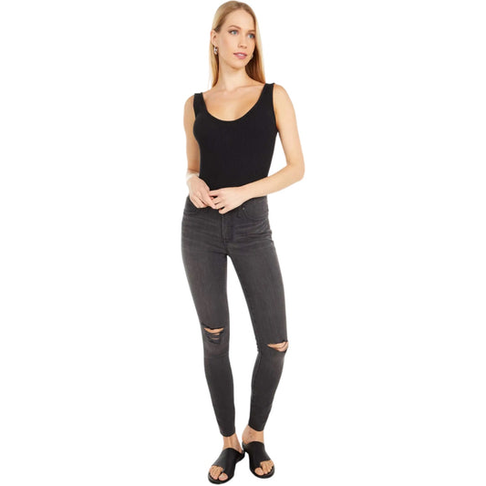Madewell Women 9" High Rise Skinny Jeans Black Skinny Jeans Size 24