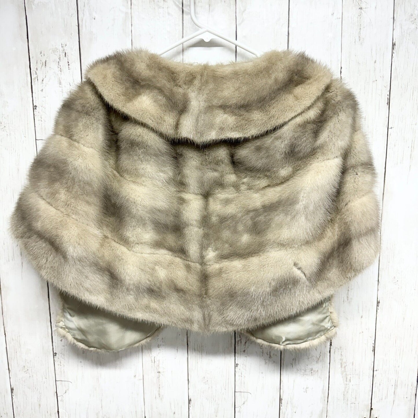 VINTAGE E.heinemann Fur Shawl Women OS Light Real Mink Fur Pocket Shawl 1950's