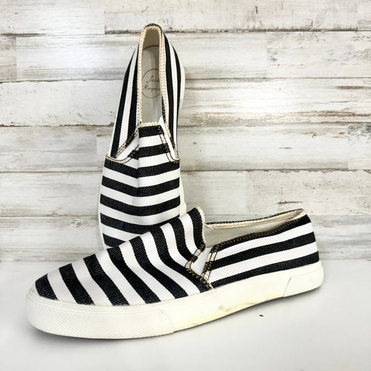 Jack Rogers Women's Slip On Shoe Black White Striped Size 8.5