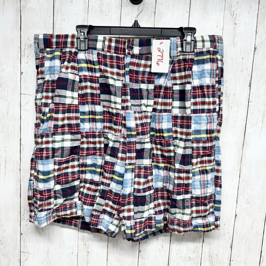 Jos. A. Bank Men Short Size 30 Madras Plaid Patchwork Cotton Chino Shorts Preppy