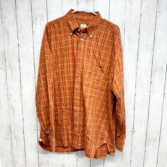 LUIGI BORRELLI Button Down Men 14.5/46 Cotton Blend Long-Sleeve Shirt Italy