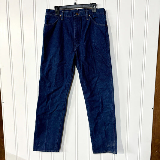 VTG WRANGLER Jeans Mens Size 35X32 100% Cotton Made in USA Straight Leg Relaxed