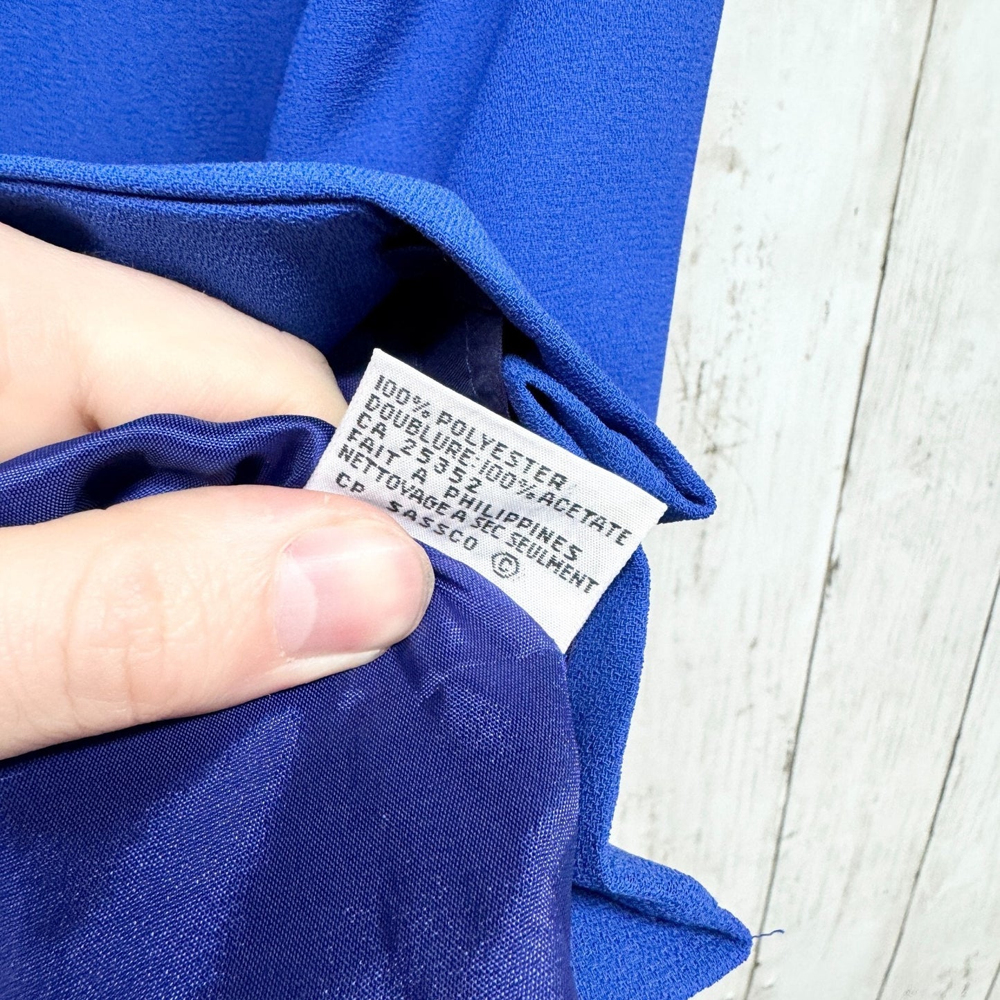 KIM ROGERS Blazer Women Size 14P Button Down Royal Blue Long Sleeve Suit Jacket