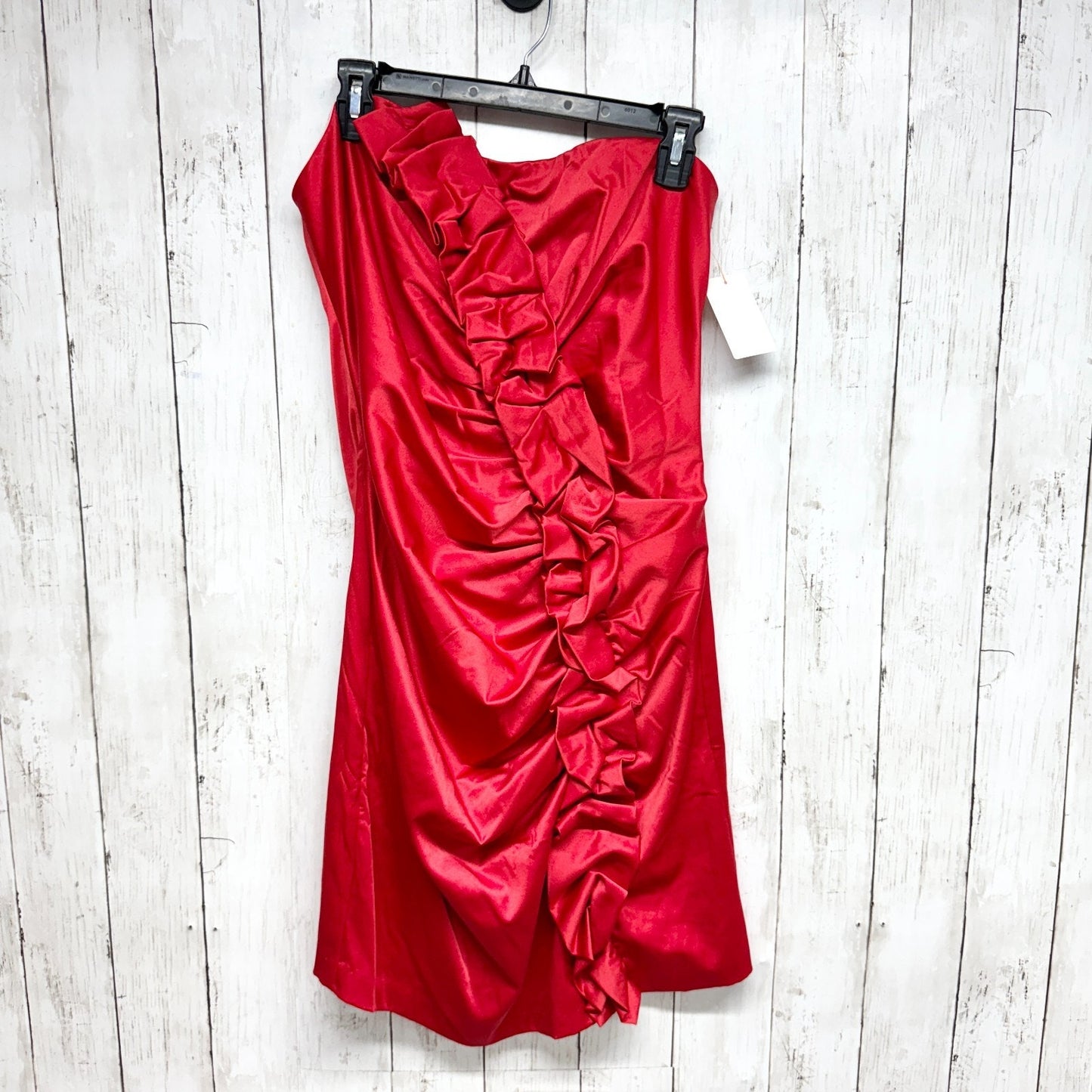Vtg Jessica McClintock Gunne Sax Dress Women Size 11 Red Ruched Strapless Mini