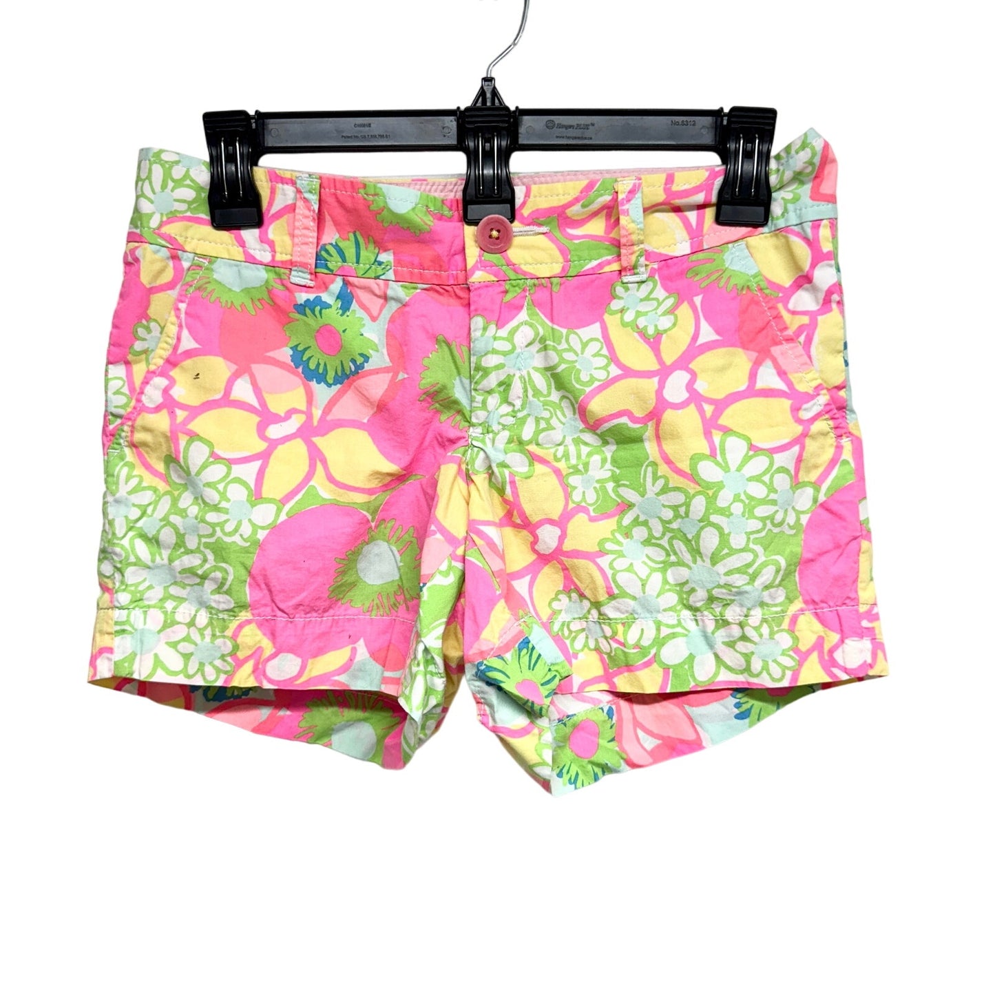 LILLY PULITZER Shorts Womens Callahan Bright Floral Daisy Cotton Resort Beach 0
